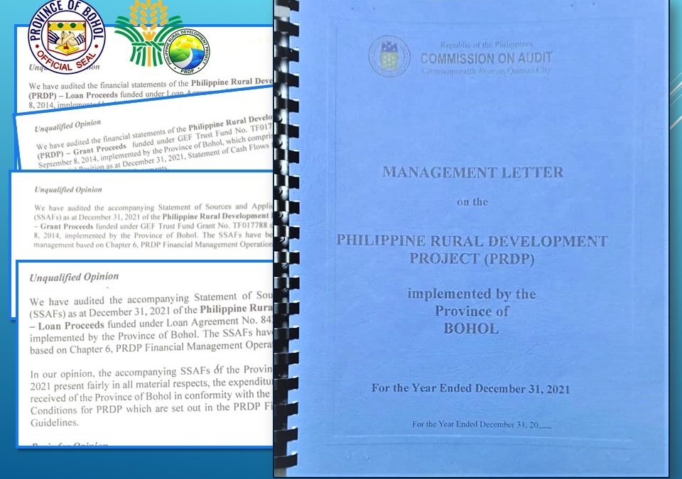 PGBH’S PHILIPPINE RURAL DEVELOPMENT PROJECT’S PROVINCIAL PROJECT MANAGEMENT AND IMPLEMENTING UNIT (PRDP-PPMIU) SUSTAINS ITS EXCELLENT STANDING IN FINANCIAL MANAGEMENT