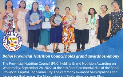 BOHOL PROVINCIAL NUTRITION COUNCIL HOLDS GRAND AWARDS CEREMONY