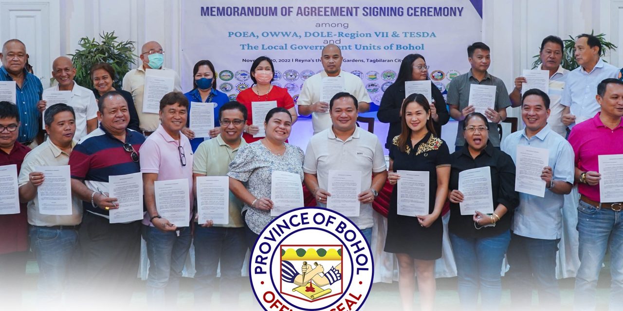 MOA signing reaffirms Bohol as an “IR-Free Province”